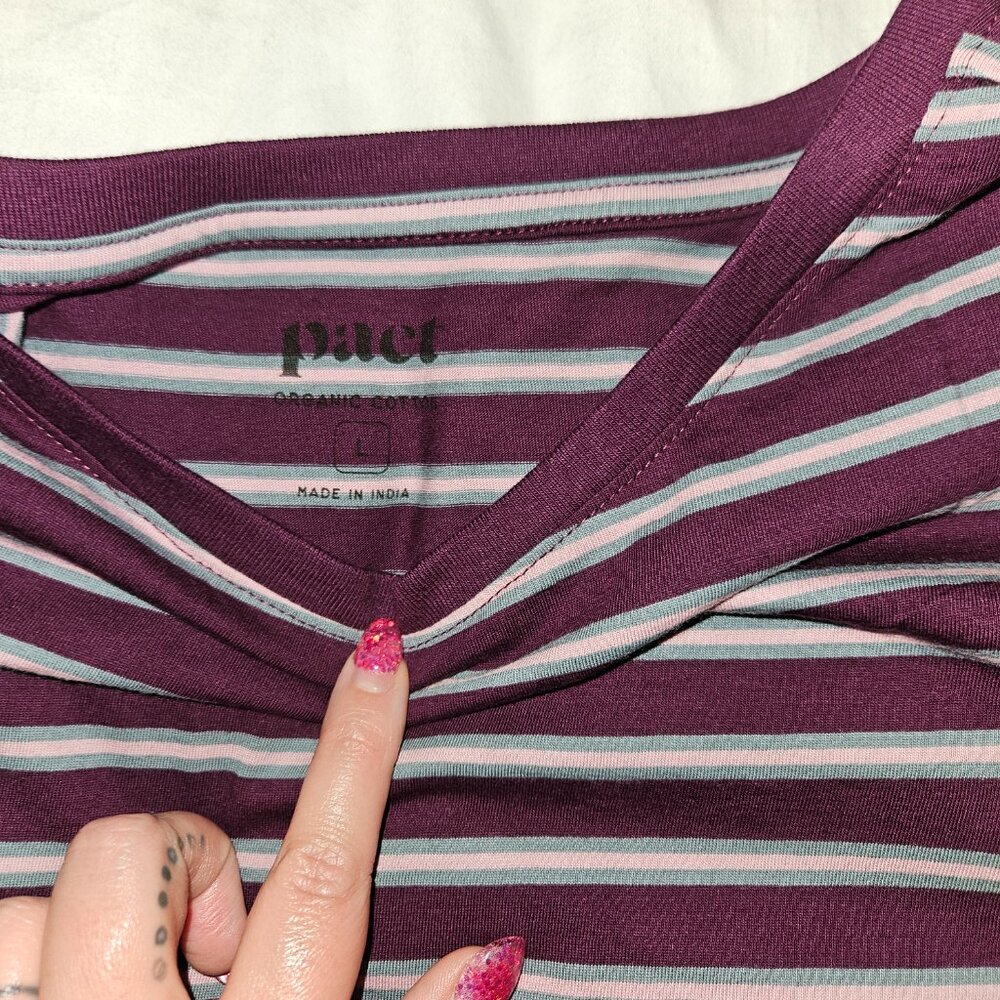 Pact Mariposa Boat Neck Striped Midi Dress - Picture 2 of 4